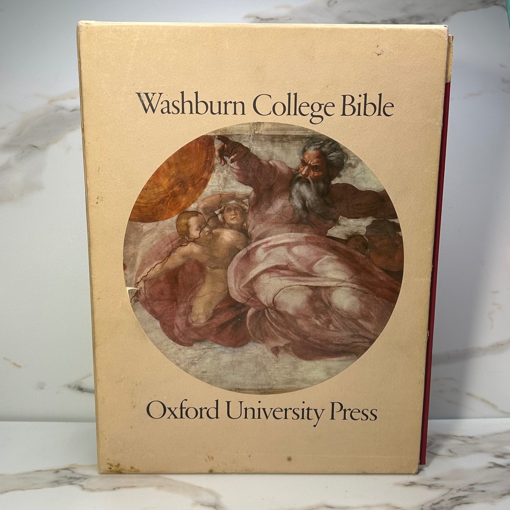 Washburn College Bible Oxford University Press Red Hardcover KJV Michelangelo